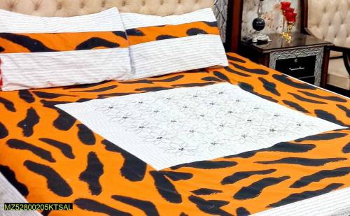 3PC'S COTTON SOTTON PATCH WORK DOUBLE BED SHEET 