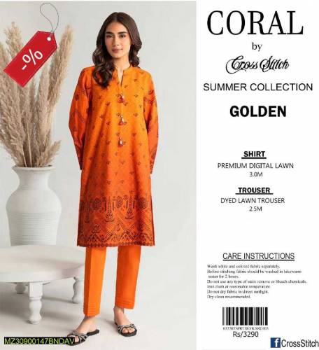 Corel women unstiched lawn printed suit
