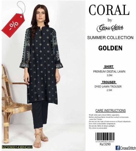 Corel women unstiched lawn printed suit