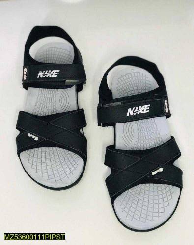 men's elastic fibre casual sandals black