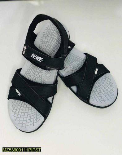 men's elastic fibre casual sandals black