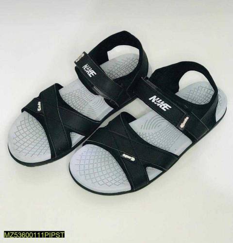men's elastic fibre casual sandals black
