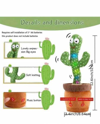 Dancing Cactus Plush Toy for Kids 