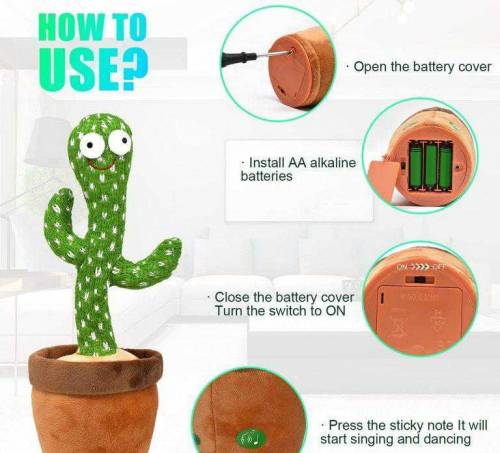 Dancing Cactus Plush Toy for Kids 