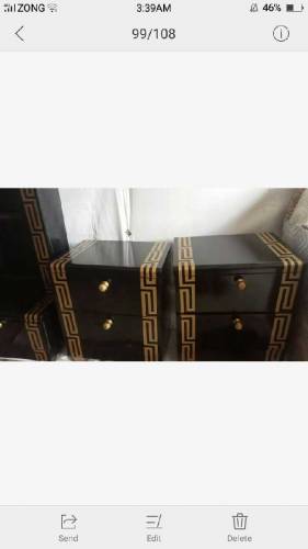 bed side tables.show cause. iron stnd.cup board.diamnd foam.snghr tble