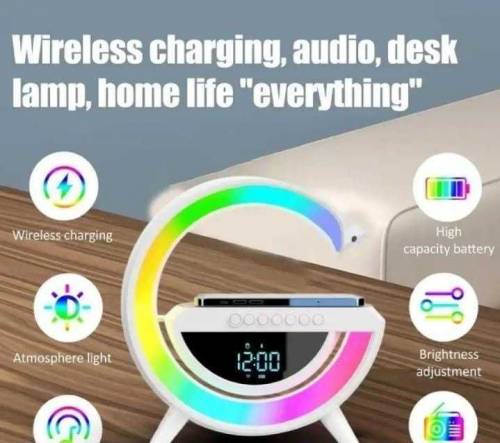 Wireless Mobile Phone Charger, Clock, Sparker And Lamp