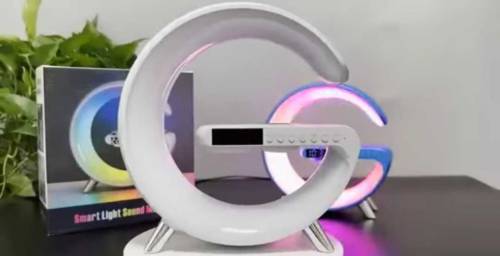 wireless mobile phone charger clock speaker and lamp