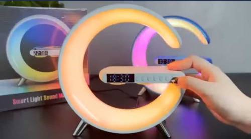 wireless mobile phone charger clock speaker and lamp