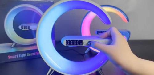 wireless mobile phone charger clock speaker and lamp