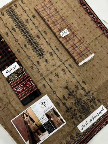3 Pices Unstiched Lawn Suit
