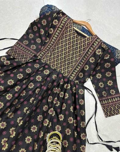 Product Name: 2 Pcs Women's Stitched Cotton Printed Maxi