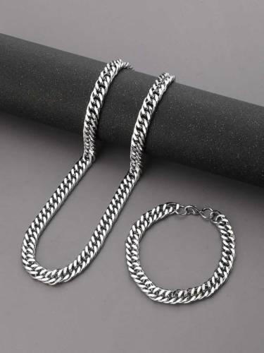 silver chain plus bracelet