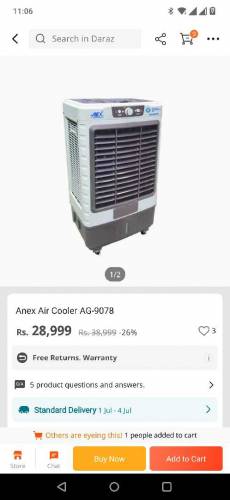 AINEX AG-9078 ROOM AIR COOLER 