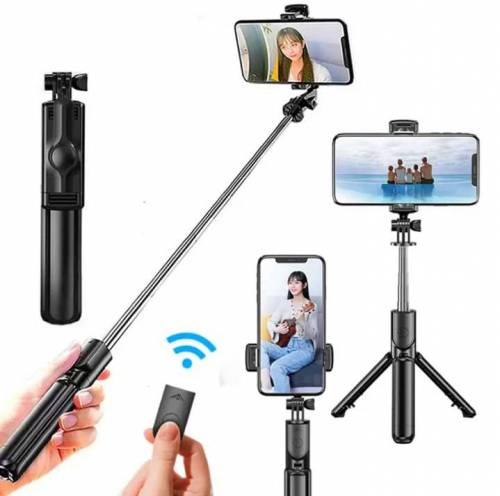Wireless S03 Selfie stick with Stretchable tripod stand 