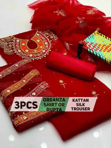 3 PC kattan slik dress 