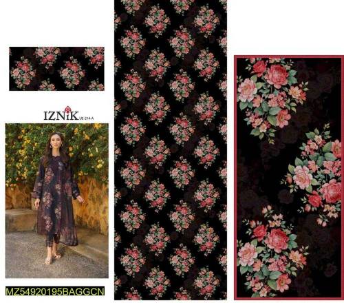 unstitched loan suit 3 pcs