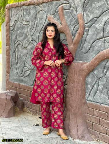 2 pcs women stitched suit