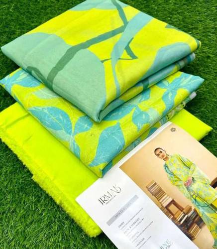 branded 3pcs unstitched suit fabric lawn dupatta lawn and chafon mix 