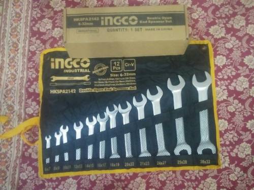 Ingco 12 pc double end open spanner set