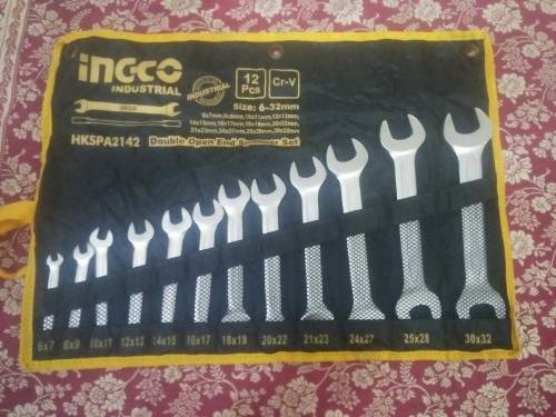 Ingco 12 pc double end open spanner set