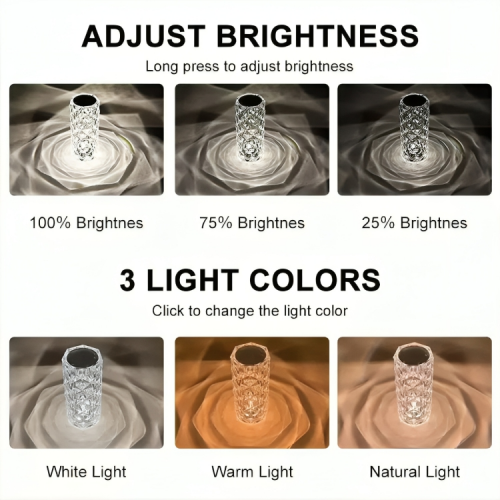 New Crystal Lamp 🤩 With 3 Light Mode , 16 Different Lights