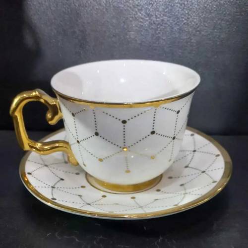 imported tea set with 6 cups and 6 saucers in high quality material 