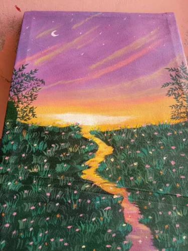 Sunset canvas painting 