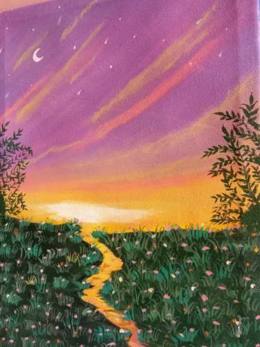 Sunset canvas painting 