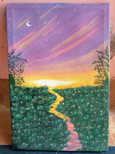 Sunset canvas painting 