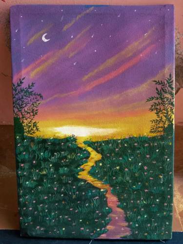 Sunset canvas painting 