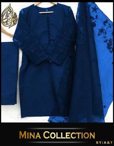 3pcs embroidered suit with embroidered dupatta