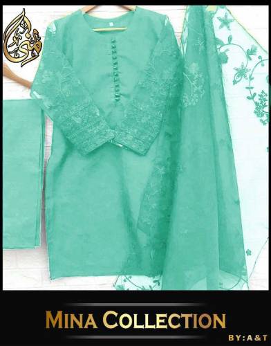 3pcs embroidered suit with embroidered dupatta