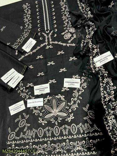 3 pcs woman,s stitched lawn