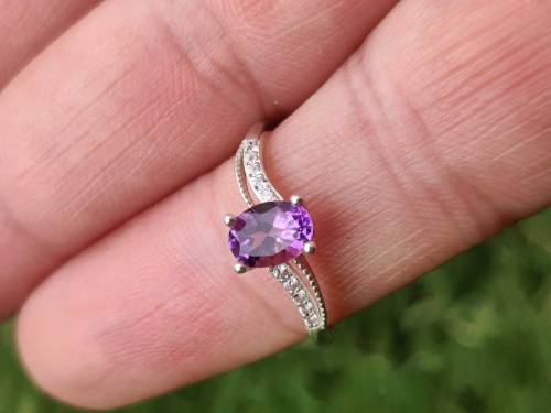 natural beautiful amytest ladies Ring meterial silver 