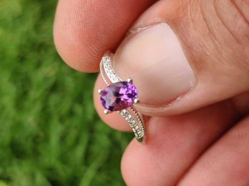 natural beautiful amytest ladies Ring meterial silver 