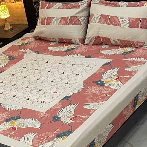 1 flat bedsheet with 2 pillowcase king size bedsheet 💯% authentic prod