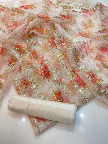 luxury organza embroidered dress high quality