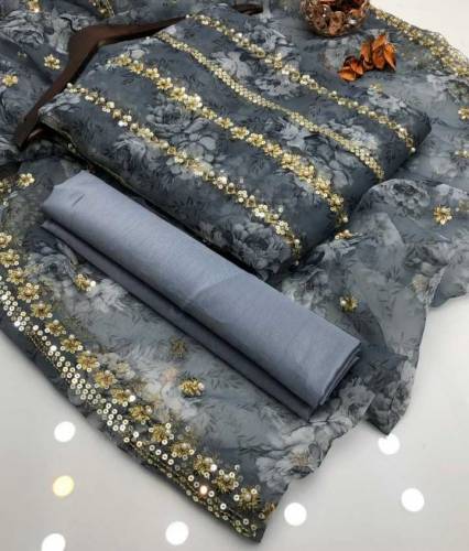 luxury organza embroidered dress 