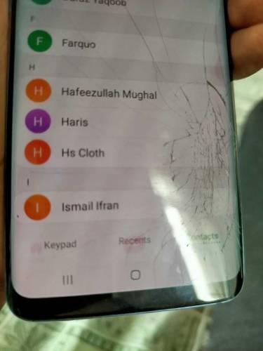samsung galaxy s9 10/9.7 condition Sim lock with crake and minor shadw
