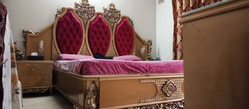 antique color luxury bed set...bed ,side tables, dressing