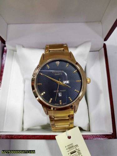 Golden men's formal watch 