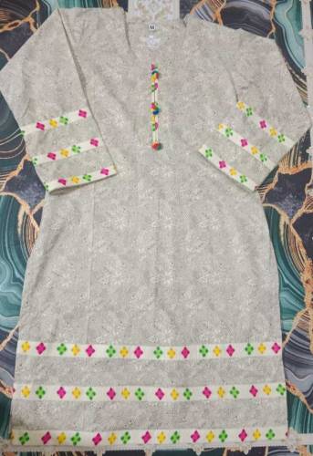 2pc stitched printed Allover Lawn