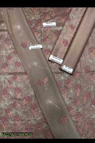*Product Name*: 3 Pcs Women's Unstitched Lawn Embroidered Suit*