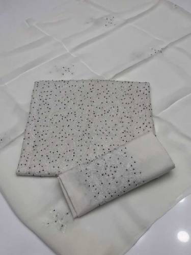 3pc suit with shifoon embroidered dupatta along embroidered trouser...