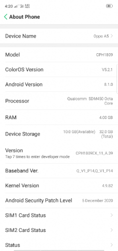 Oppo A5