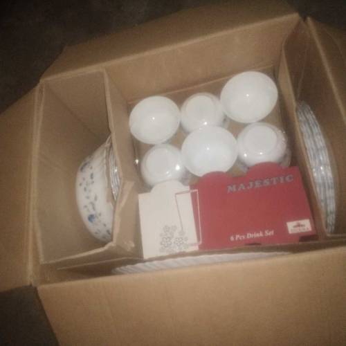 crystal dish set pthar dinner set urgent for sale