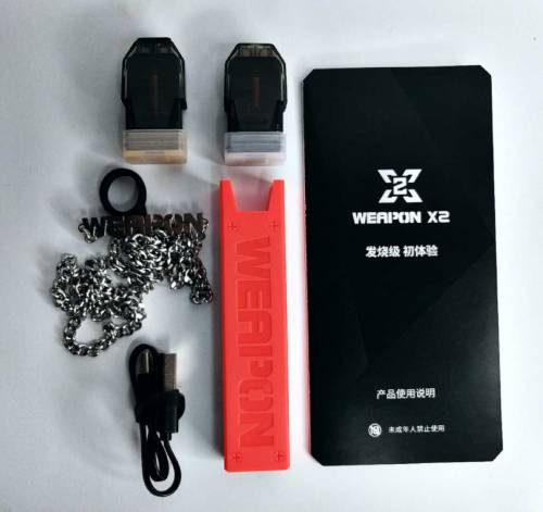 Weapon x2 Pod | 2 Refillable Coils | Chain Neck Lanyard | Rechargeable