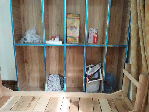 Two Office table+ chairs+ medicine dispensary rack+ cupboard 