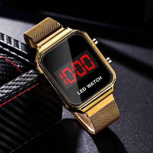 Men Fashion Digital Rectangle Watch Led Watch