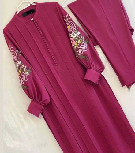 linen 2pc stitched dress